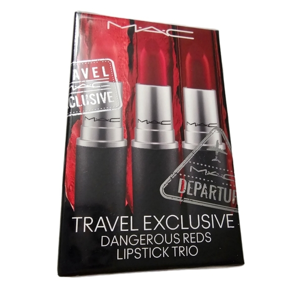 MAC Travel Exclusive Dangerous Reds Lipstick Trio Set Lady Danger/Ruby Woo/Chili - Picture 3 of 9